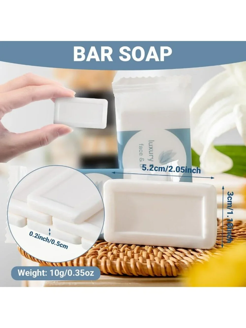 600 Pcs Mini Bar Soap Bulk - Individually Wrapped Hotel Hand Soap for Travel